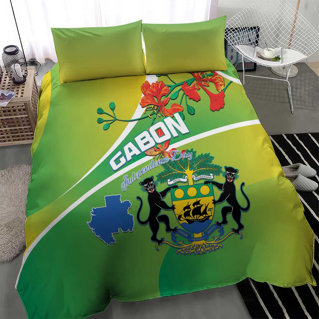 Gabon Independence Day Bedding Set Gradient Style LT15