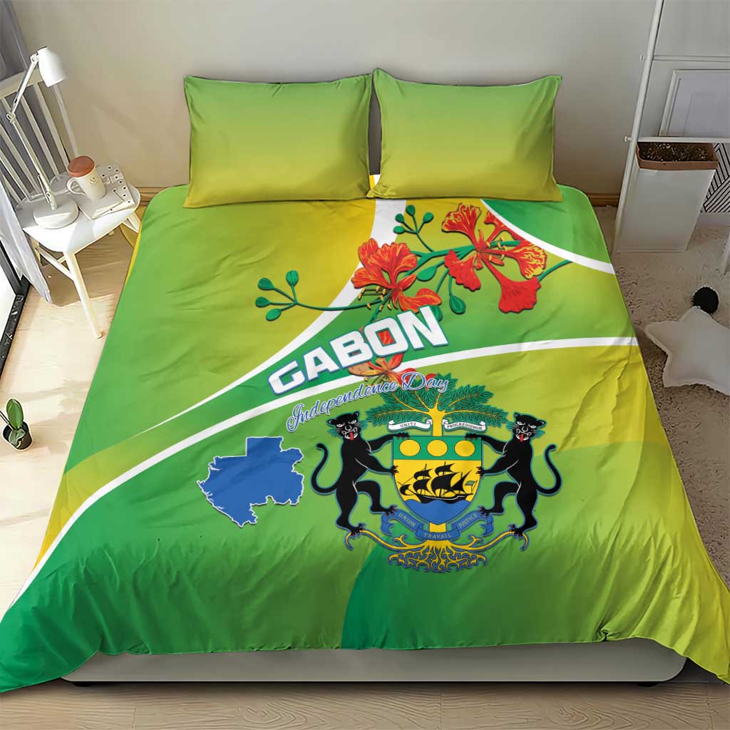 Gabon Independence Day Bedding Set Gradient Style LT15