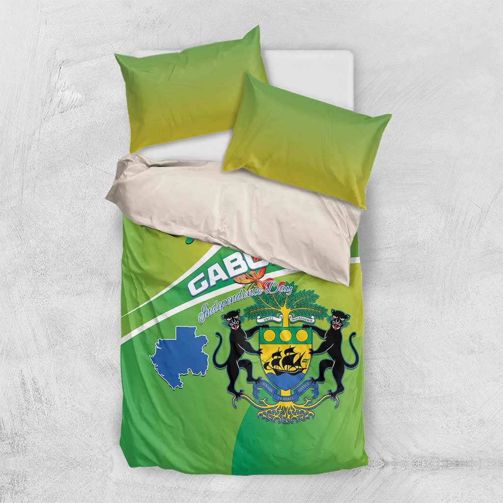 Gabon Independence Day Bedding Set Gradient Style LT15