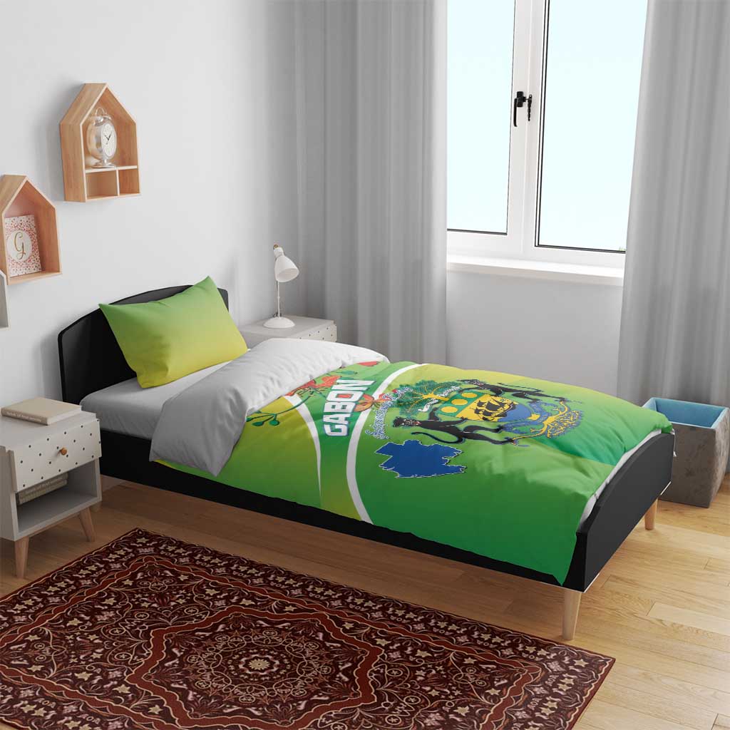 Gabon Independence Day Bedding Set Gradient Style LT15