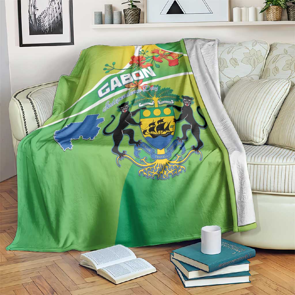 Gabon Independence Day Blanket Gradient Style LT15