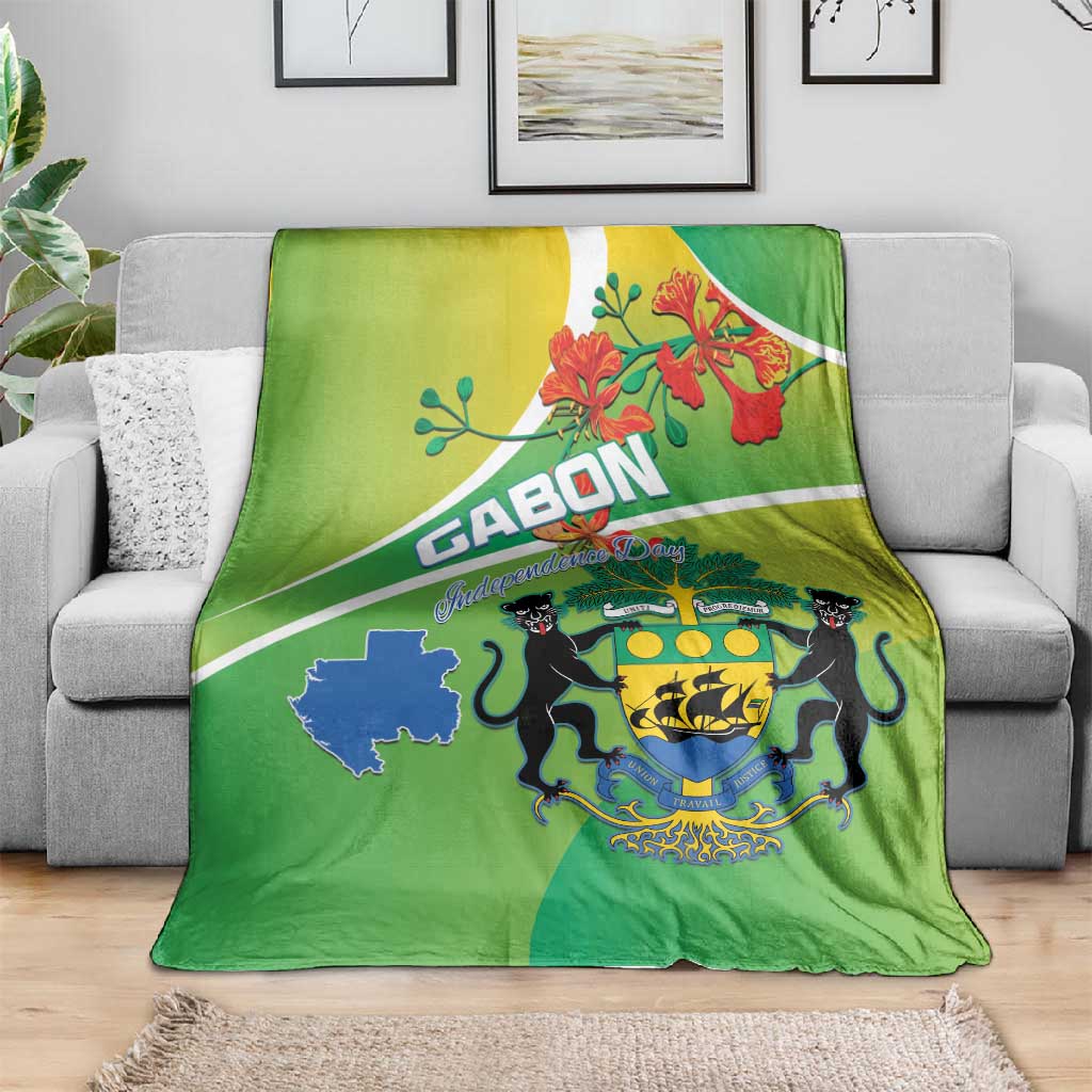 Gabon Independence Day Blanket Gradient Style LT15