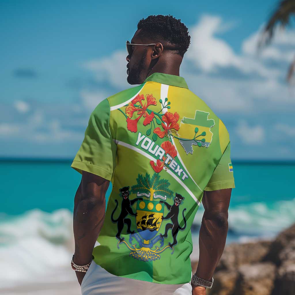 Personalized Gabon Independence Day Hawaiian Shirt Gradient Style LT15