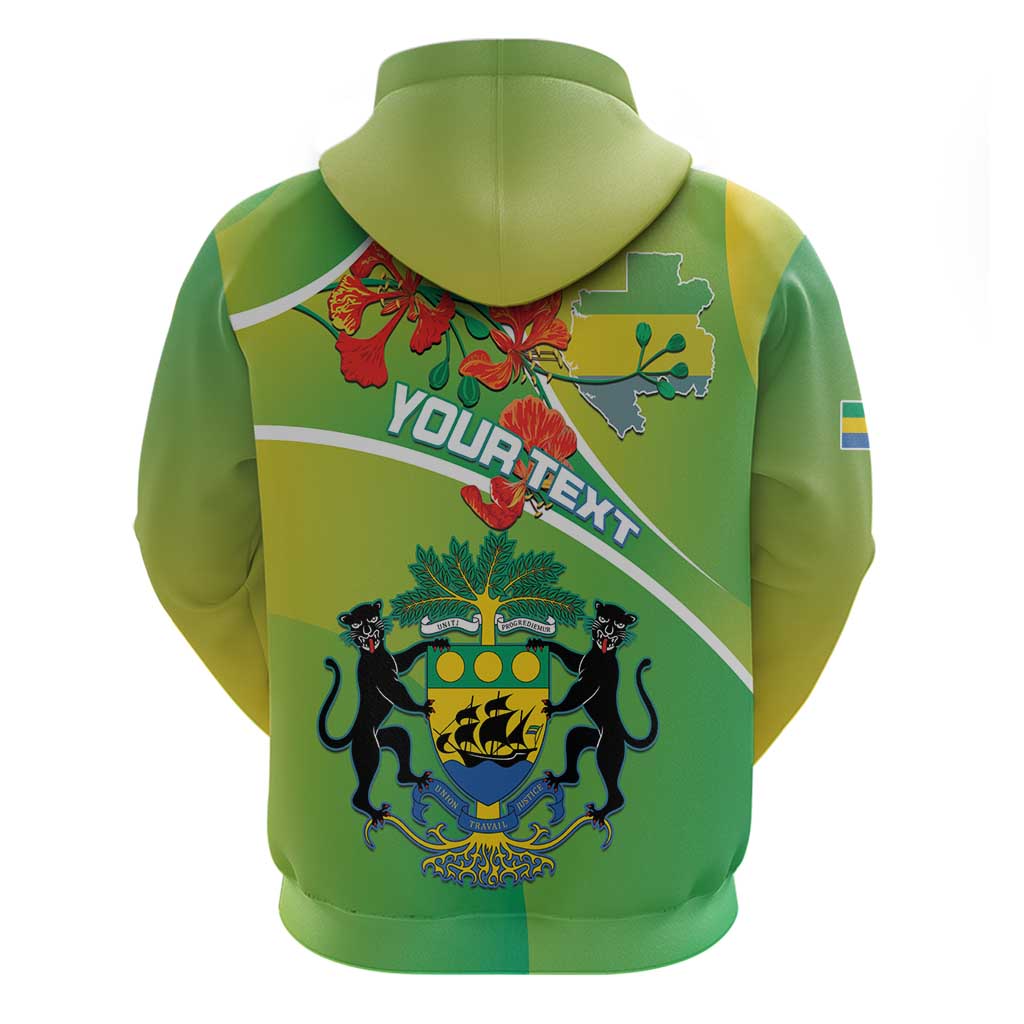 Personalized Gabon Independence Day Hoodie Coat Of Arms With Map LT15