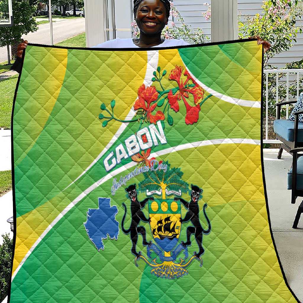 Gabon Independence Day Quilt Gradient Style LT15