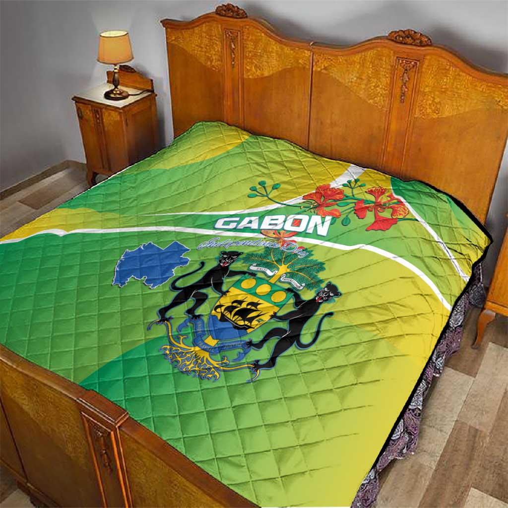 Gabon Independence Day Quilt Gradient Style LT15