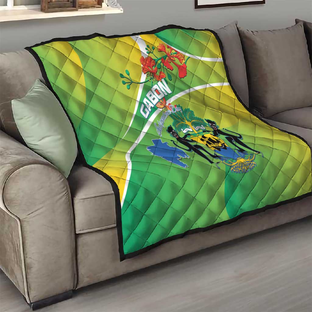 Gabon Independence Day Quilt Gradient Style LT15