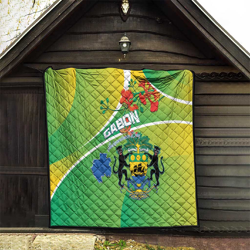 Gabon Independence Day Quilt Gradient Style LT15