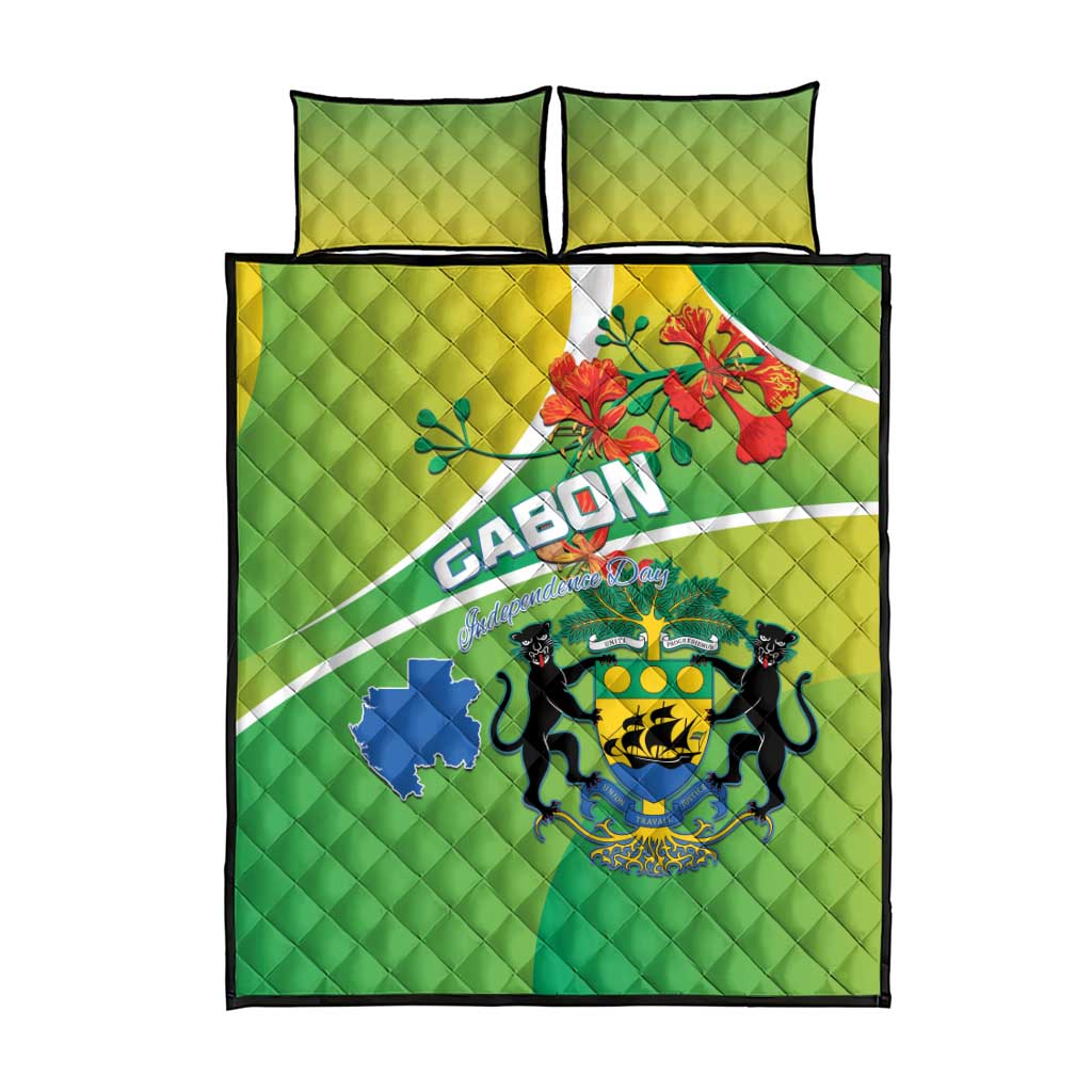 Gabon Independence Day Quilt Bed Set Gradient Style LT15