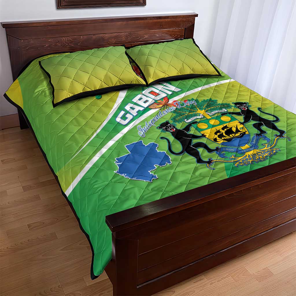 Gabon Independence Day Quilt Bed Set Gradient Style LT15