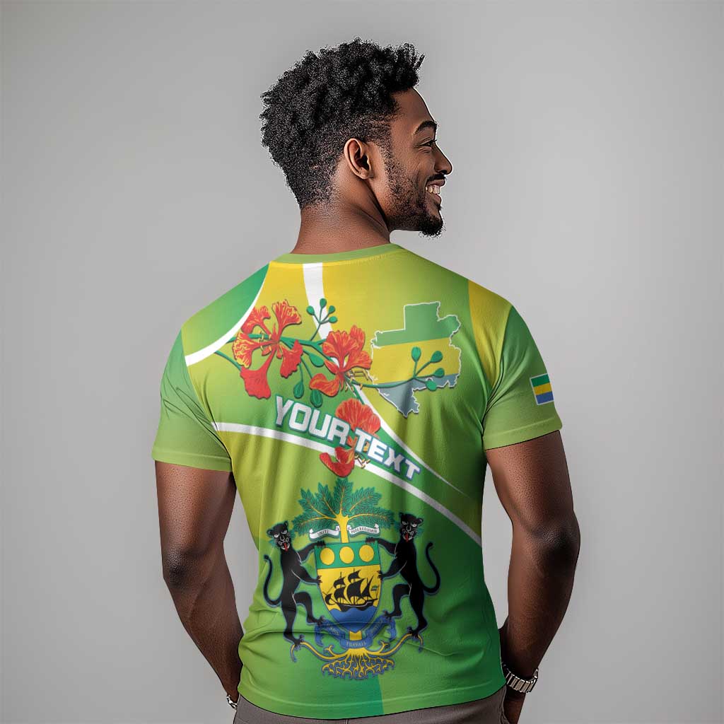 Personalized Gabon Independence Day T shirt Gradient Style LT15