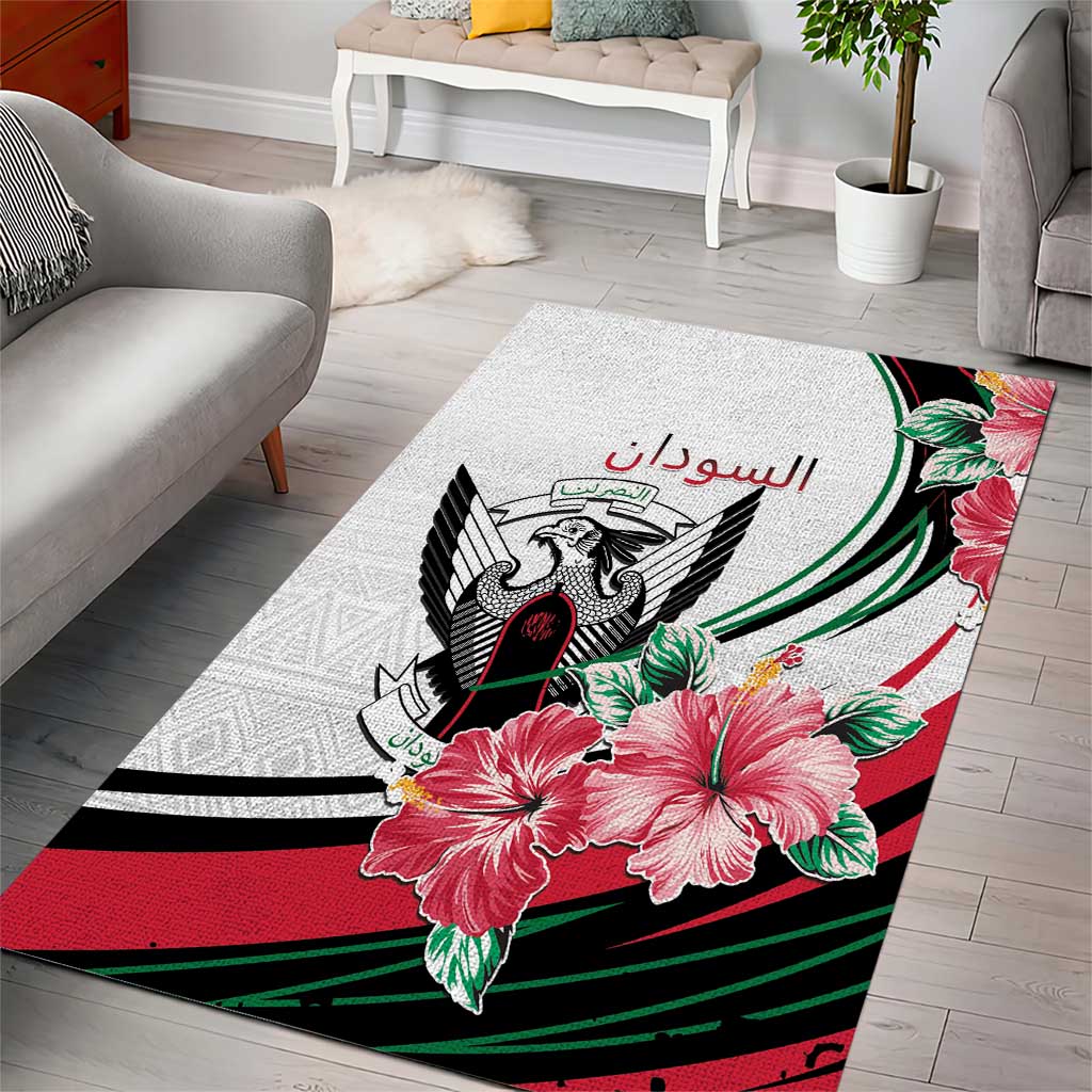 Sudan Area Rug Sudanese Secretary Bird With Hibiscus LT15