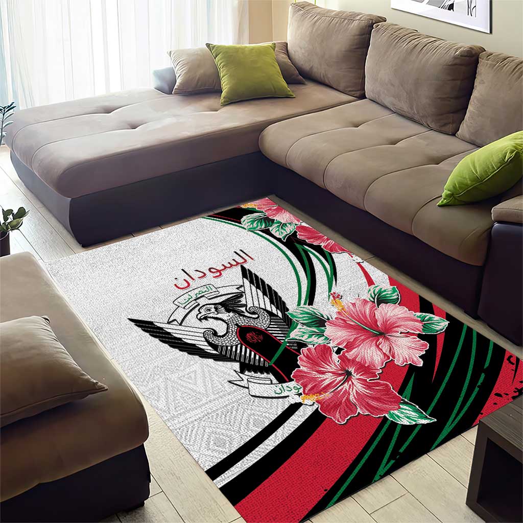 Sudan Area Rug Sudanese Secretary Bird With Hibiscus LT15