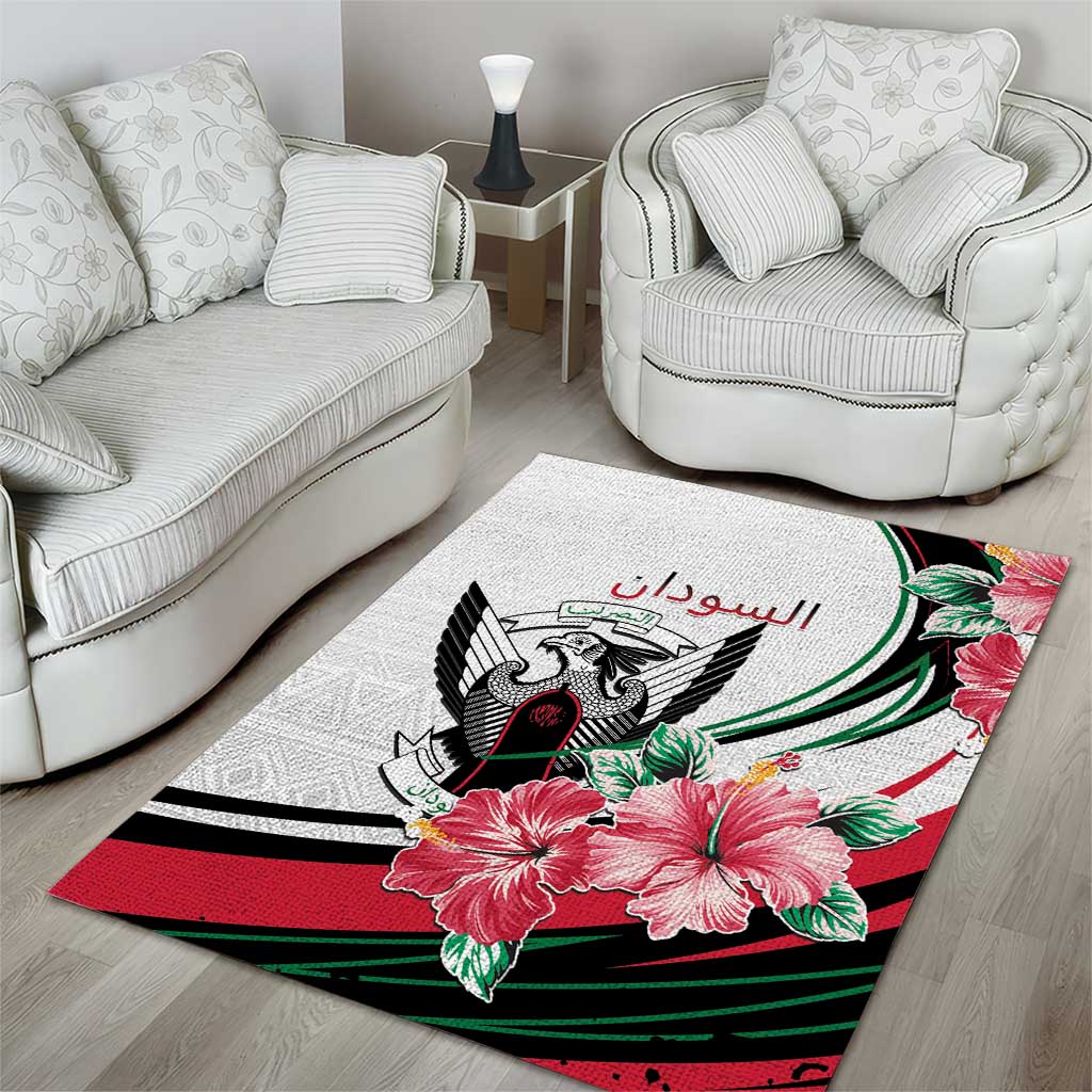 Sudan Area Rug Sudanese Secretary Bird With Hibiscus LT15