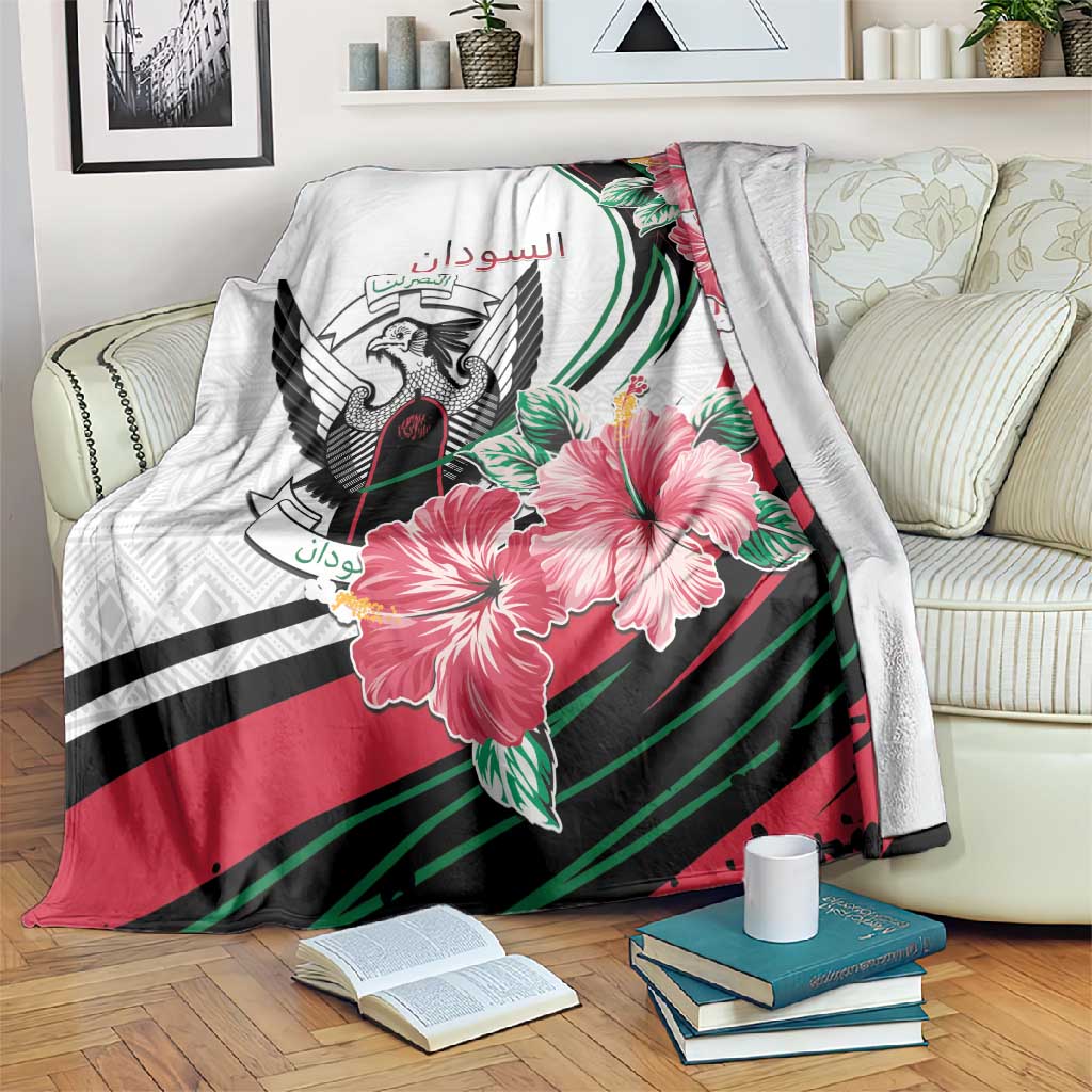 Sudan Blanket Sudanese Secretary Bird With Hibiscus LT15