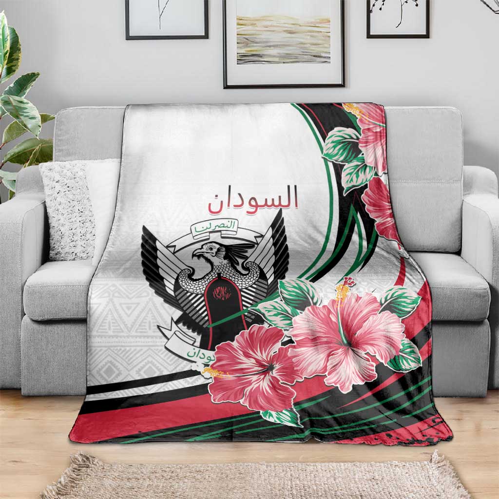 Sudan Blanket Sudanese Secretary Bird With Hibiscus LT15