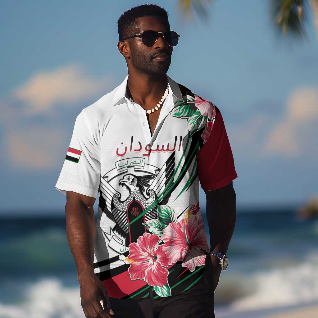 Personalized Sudan Hawaiian Shirt Sudanese Secretary Bird With Hibiscus LT15