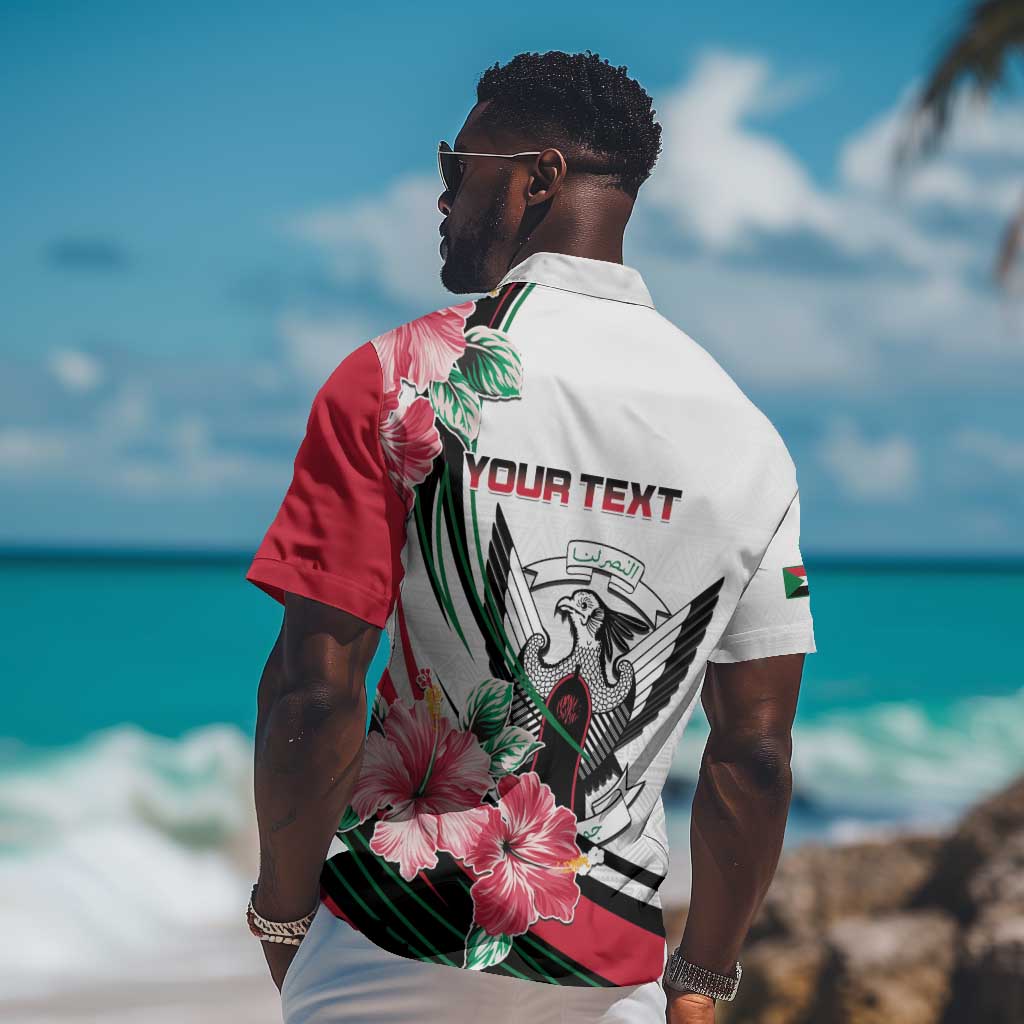 Personalized Sudan Hawaiian Shirt Sudanese Secretary Bird With Hibiscus LT15