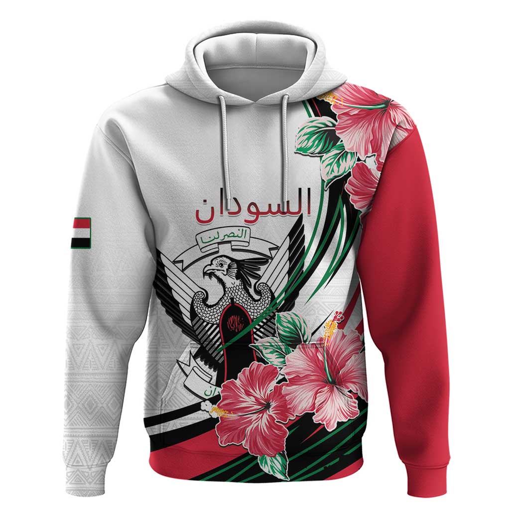 Personalized Sudan Hoodie Sudanese Secretary Bird With Hibiscus LT15