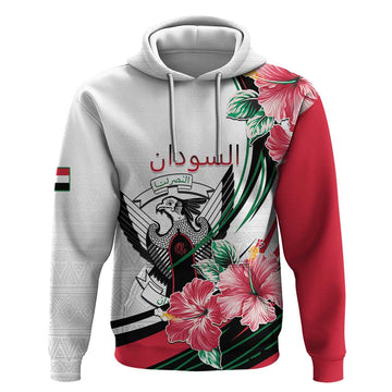 Personalized Sudan Hoodie Sudanese Secretary Bird With Hibiscus LT15