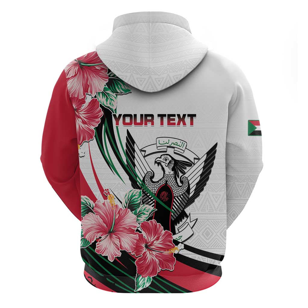Personalized Sudan Hoodie Sudanese Secretary Bird With Hibiscus LT15