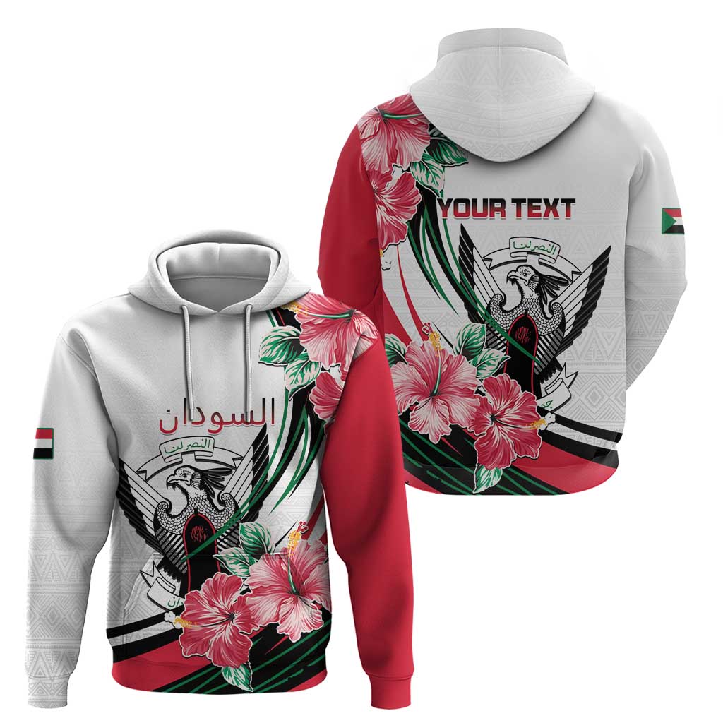 Personalized Sudan Hoodie Sudanese Secretary Bird With Hibiscus LT15