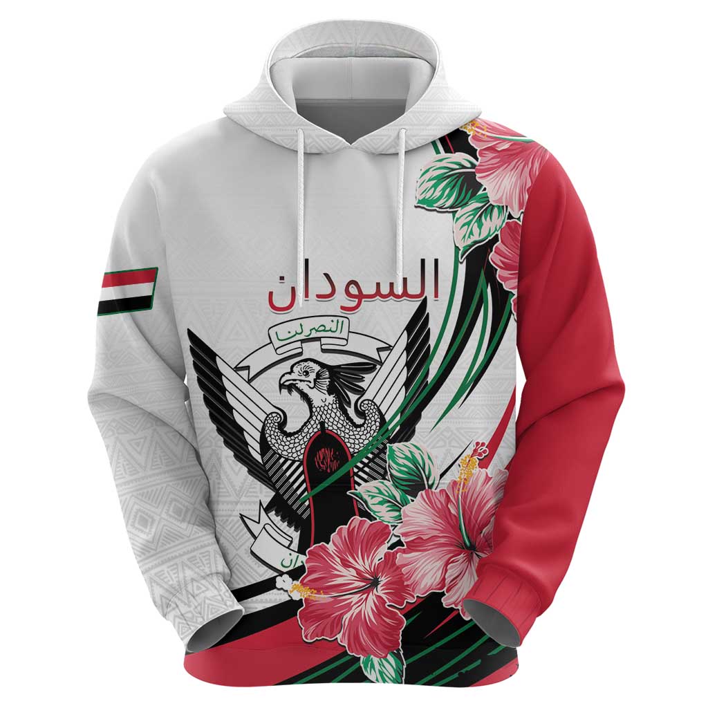 Personalized Sudan Hoodie Sudanese Secretary Bird With Hibiscus LT15