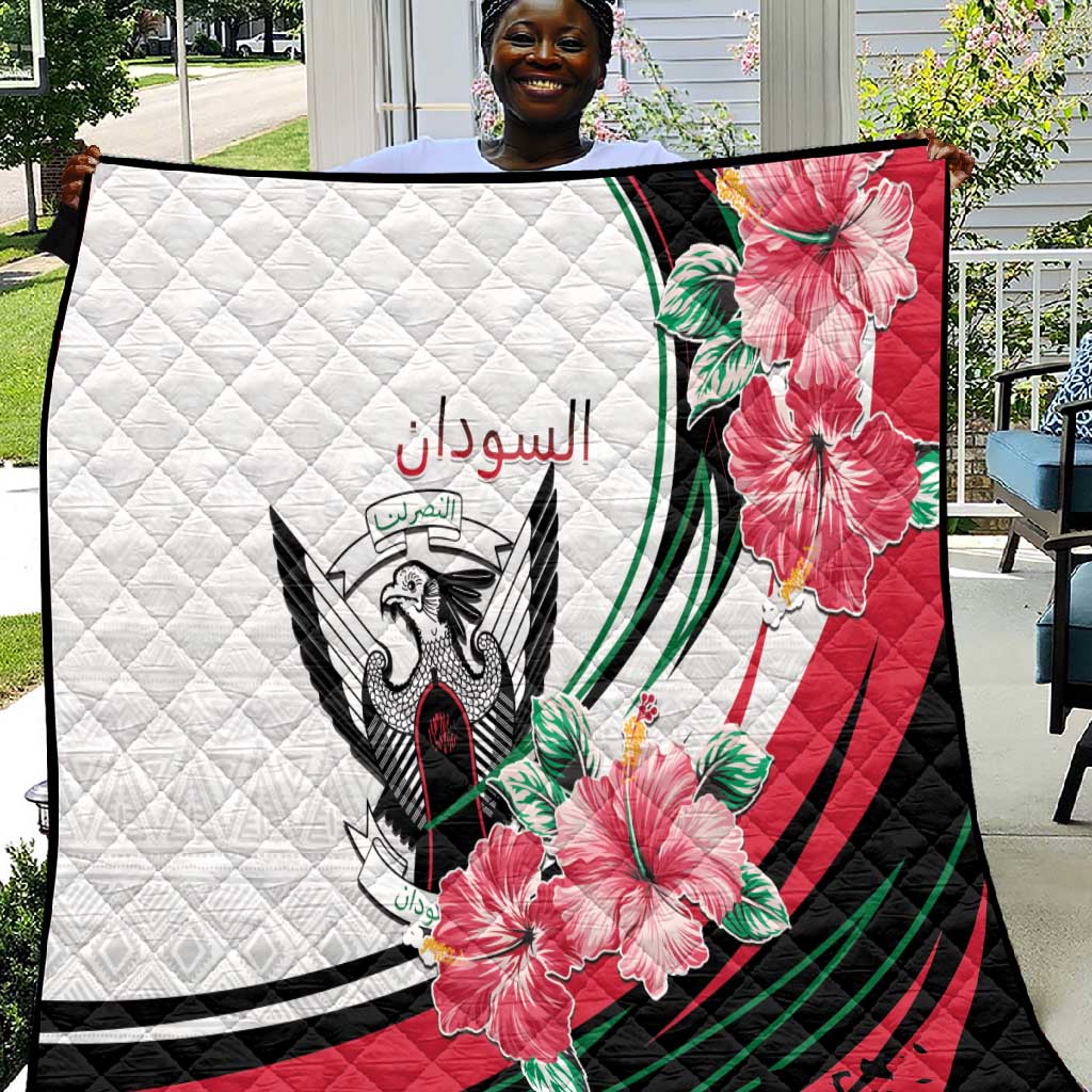 Sudan Quilt Sudanese Secretary Bird With Hibiscus LT15