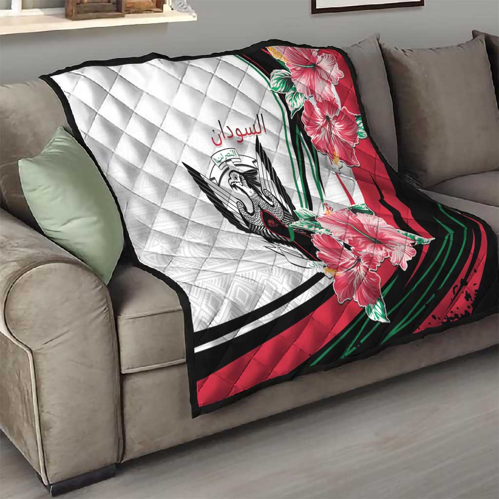 Sudan Quilt Sudanese Secretary Bird With Hibiscus LT15
