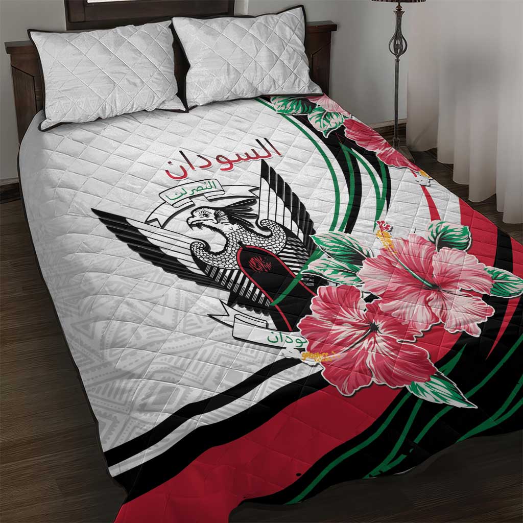 Sudan Quilt Bed Set Sudanese Secretary Bird With Hibiscus LT15