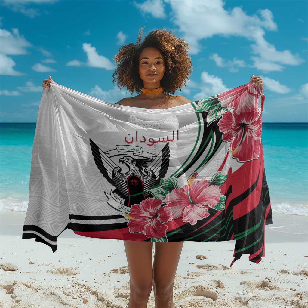 Sudan Sarong Sudanese Secretary Bird With Hibiscus LT15