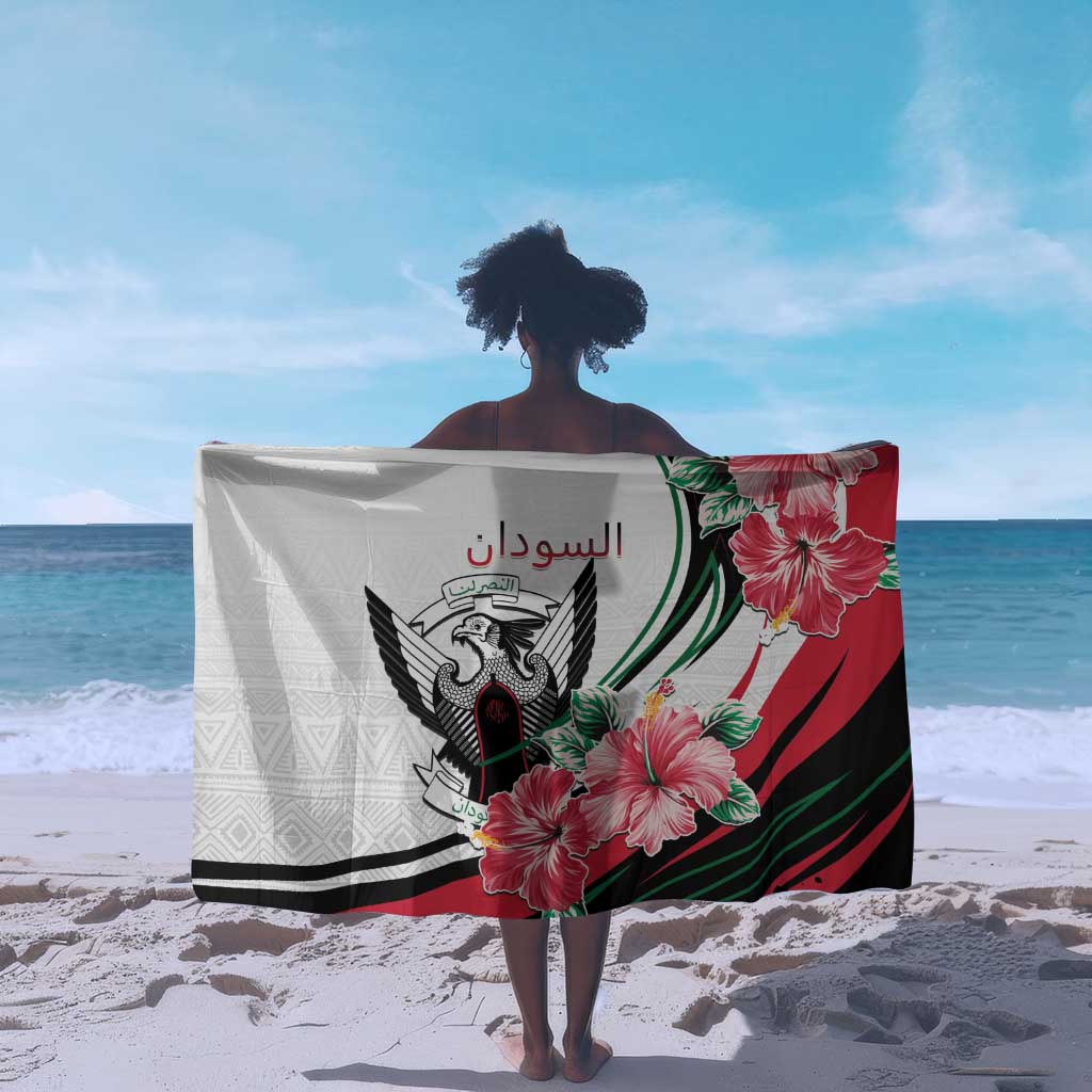 Sudan Sarong Sudanese Secretary Bird With Hibiscus LT15