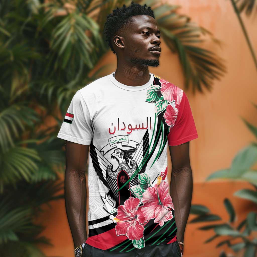 Personalized Sudan T shirt Sudanese Secretary Bird With Hibiscus LT15