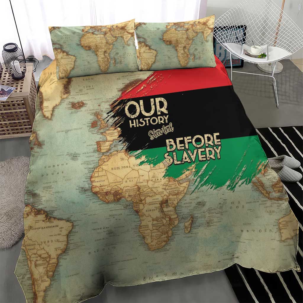 Pan-African Flag Day Bedding Set African Map - Vintage Style LT15