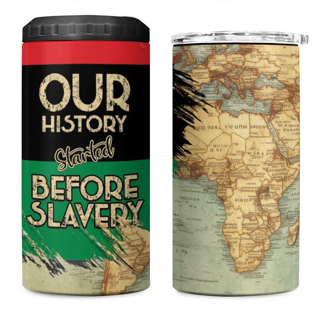 Pan-African Flag Day 4 in 1 Can Cooler Tumbler African Map - Vintage Style LT15
