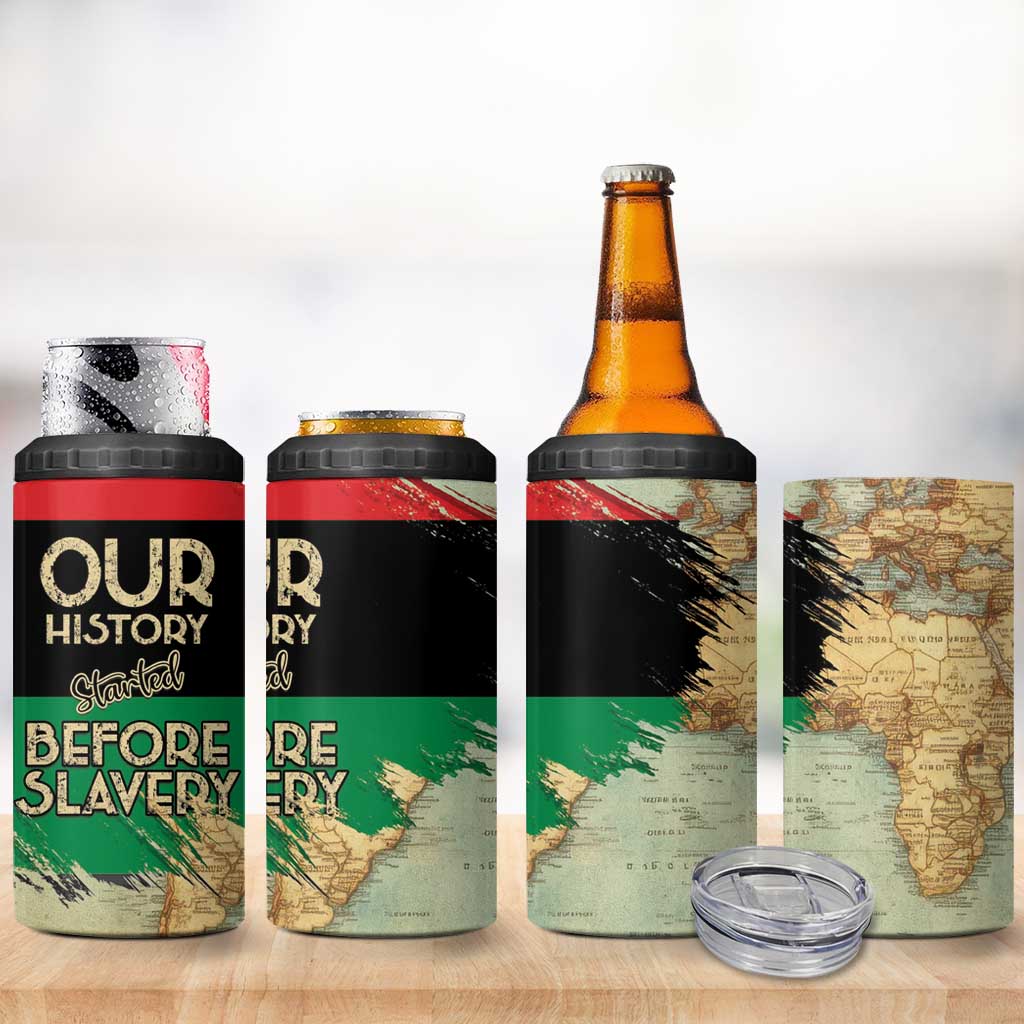 Pan-African Flag Day 4 in 1 Can Cooler Tumbler African Map - Vintage Style LT15
