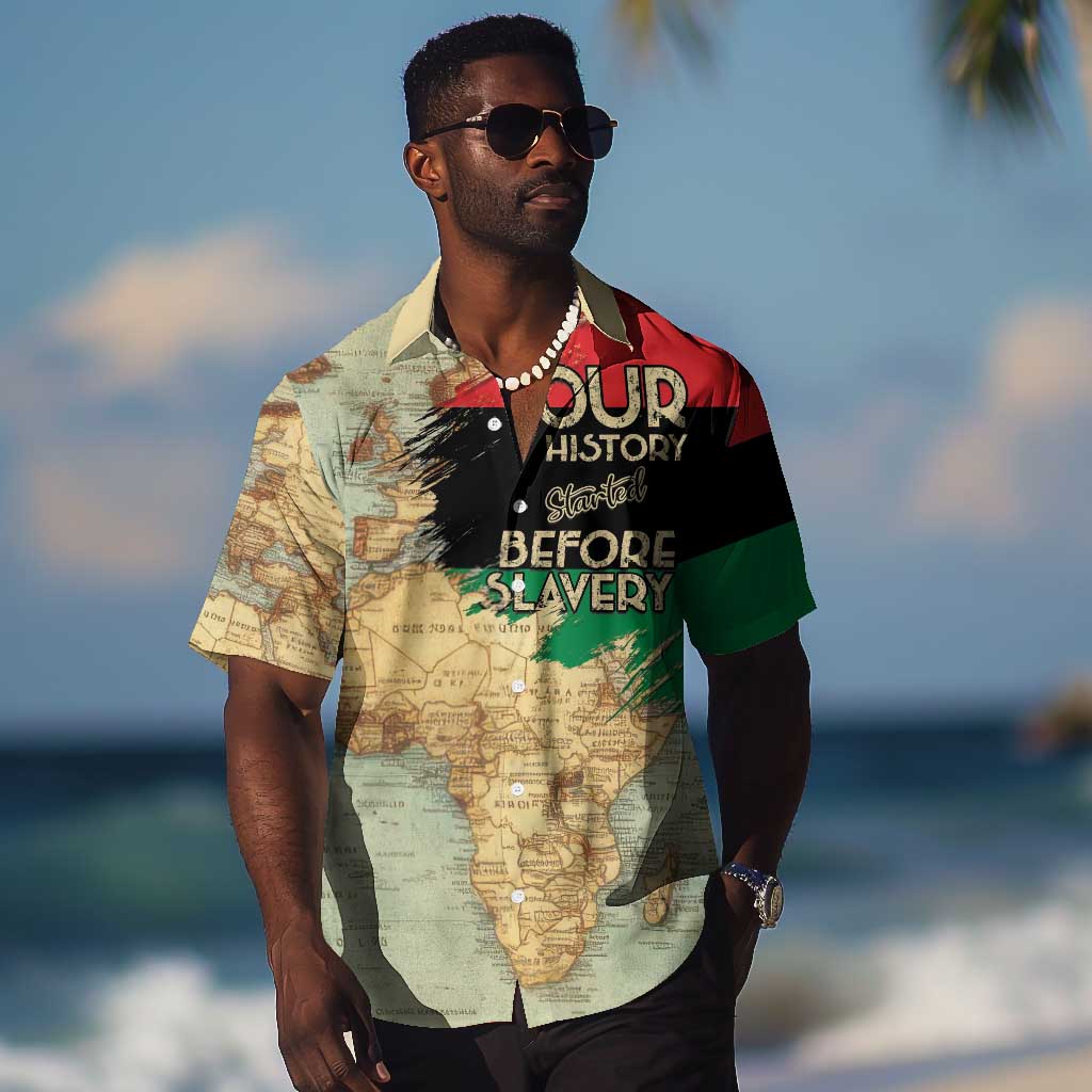 Pan-African Flag Day Hawaiian Shirt African Map - Vintage Style LT15
