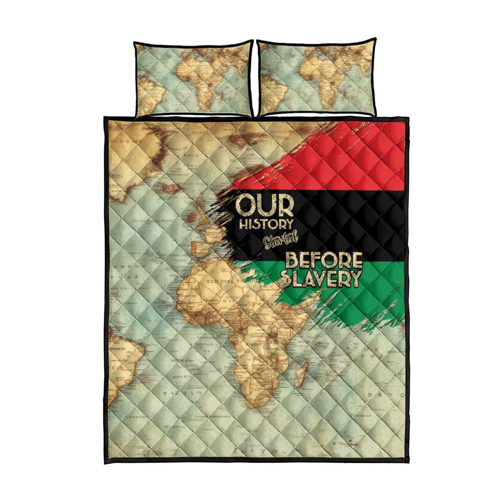 Pan-African Flag Day Quilt Bed Set African Map - Vintage Style LT15