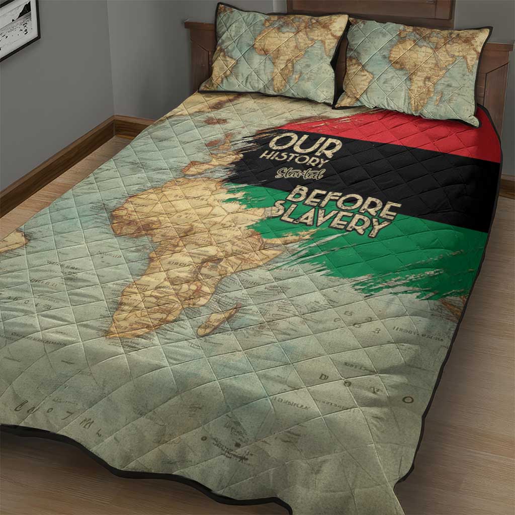 Pan-African Flag Day Quilt Bed Set African Map - Vintage Style LT15