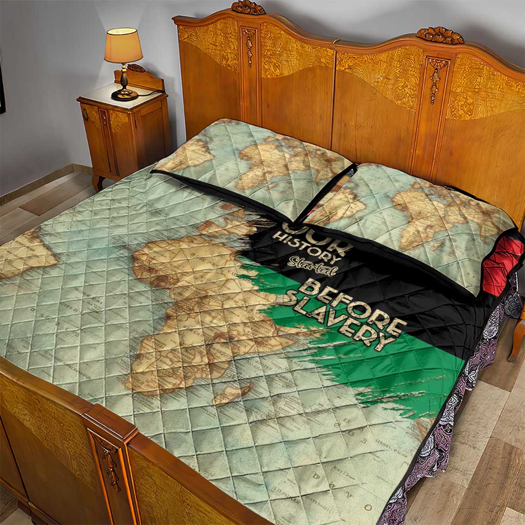 Pan-African Flag Day Quilt Bed Set African Map - Vintage Style LT15