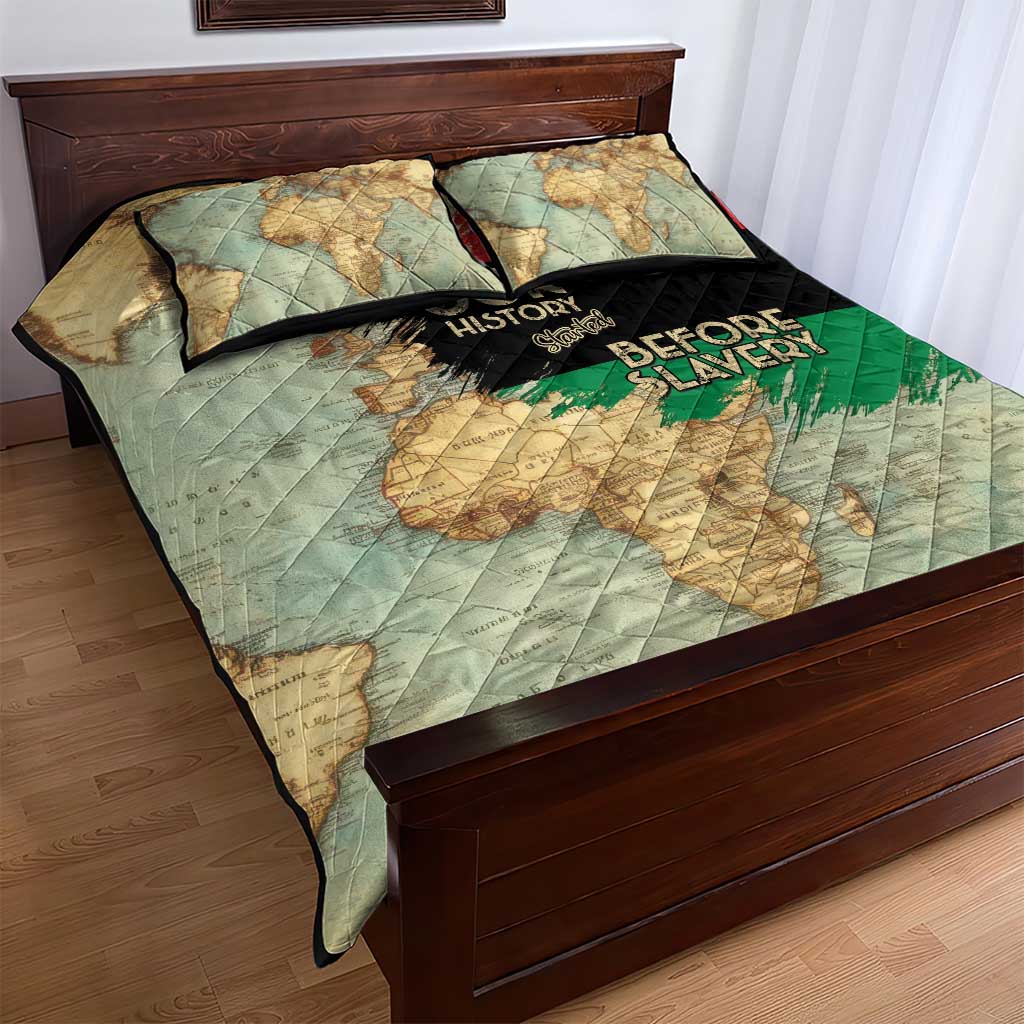 Pan-African Flag Day Quilt Bed Set African Map - Vintage Style LT15