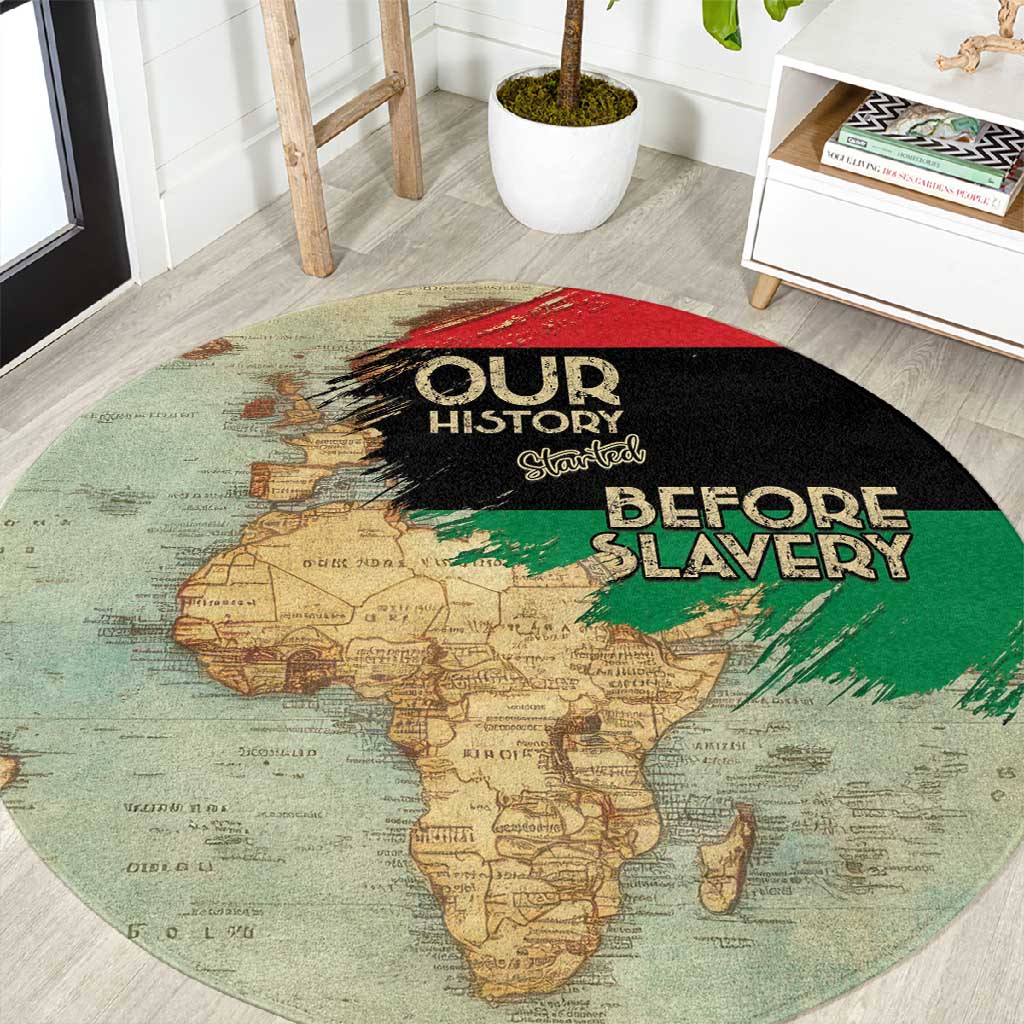 Pan-African Flag Day Round Carpet African Map - Vintage Style LT15