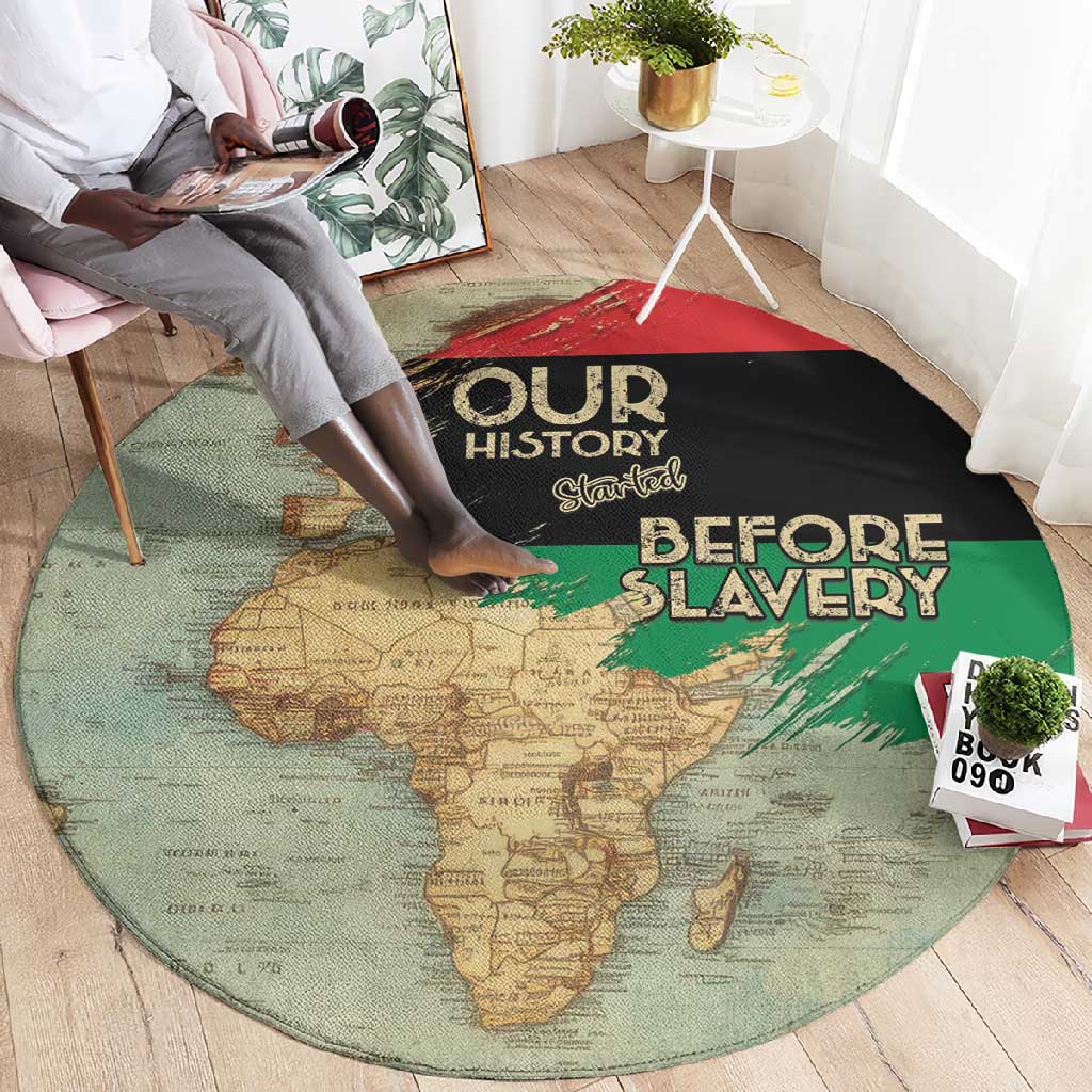 Pan-African Flag Day Round Carpet African Map - Vintage Style LT15
