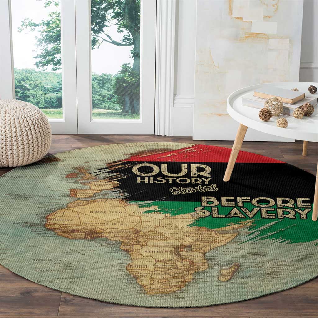 Pan-African Flag Day Round Carpet African Map - Vintage Style LT15