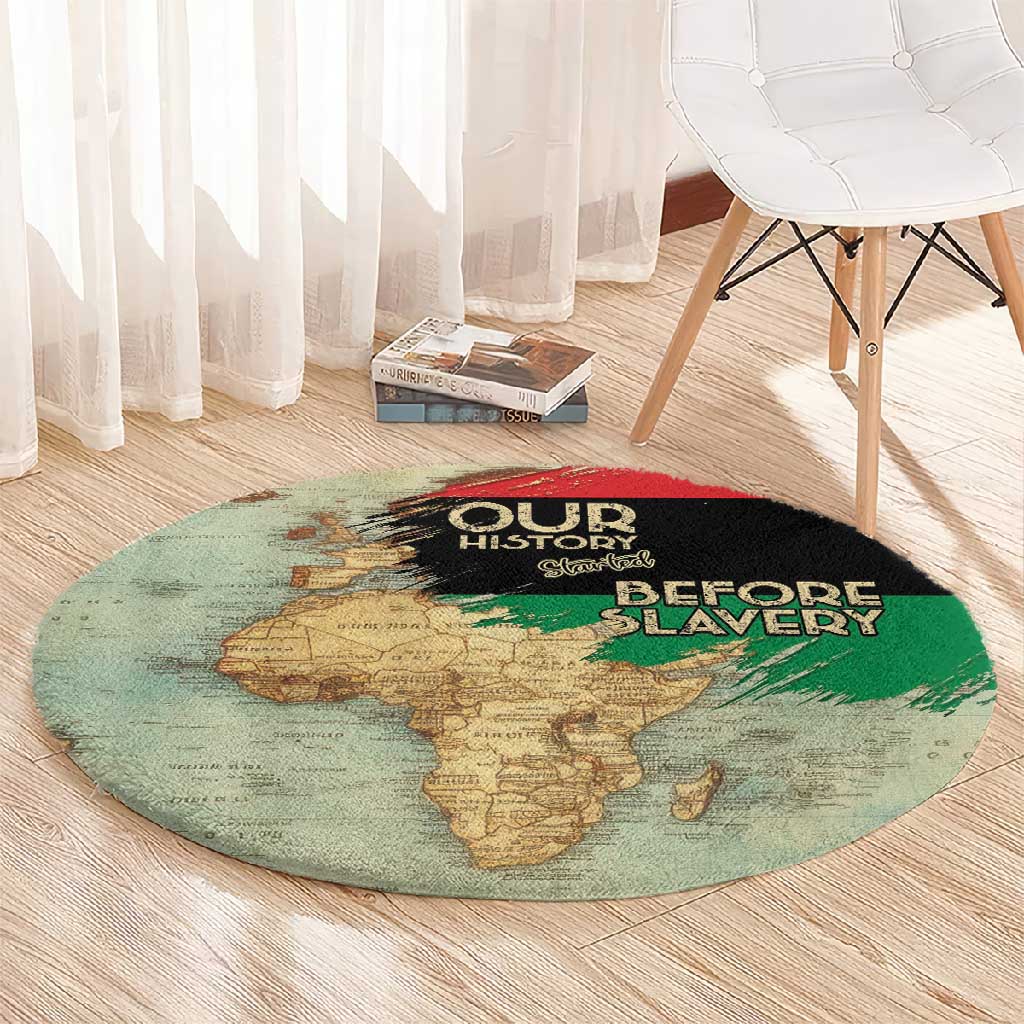 Pan-African Flag Day Round Carpet African Map - Vintage Style LT15