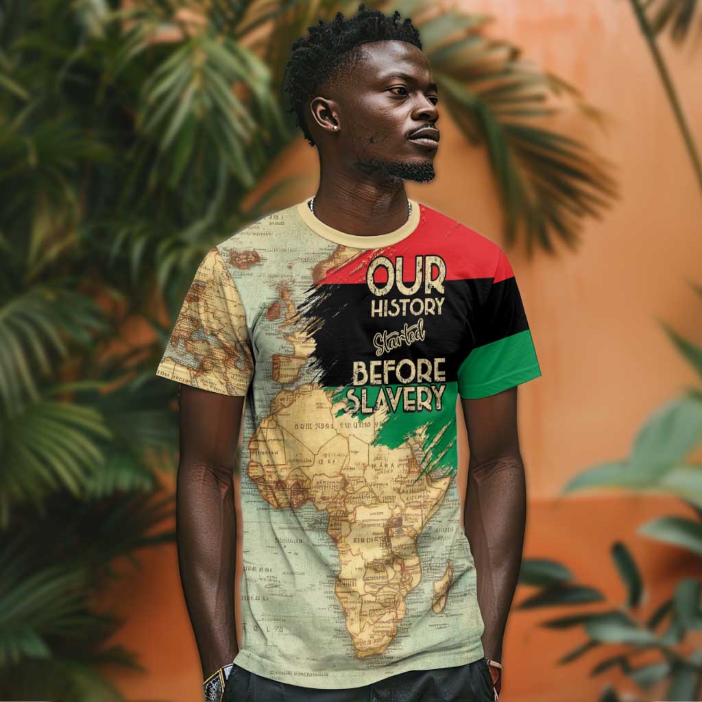 Pan-African Flag Day T shirt African Map - Vintage Style LT15
