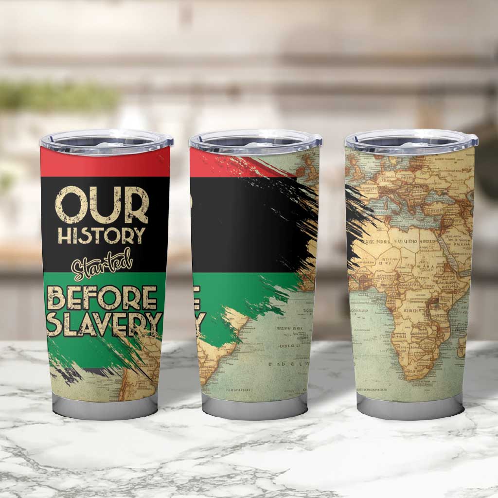 Pan-African Flag Day Tumbler Cup African Map - Vintage Style LT15