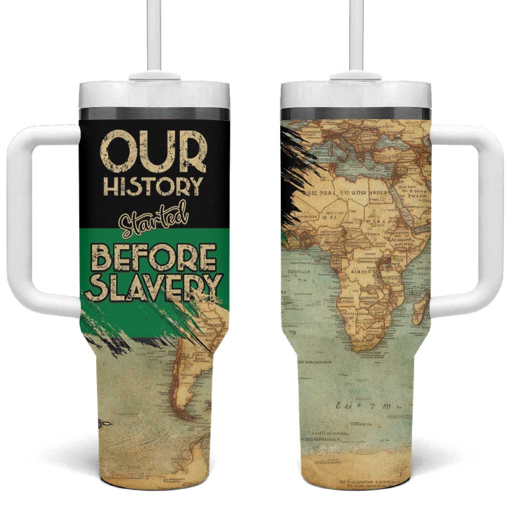 Pan-African Flag Day Tumbler With Handle African Map - Vintage Style LT15