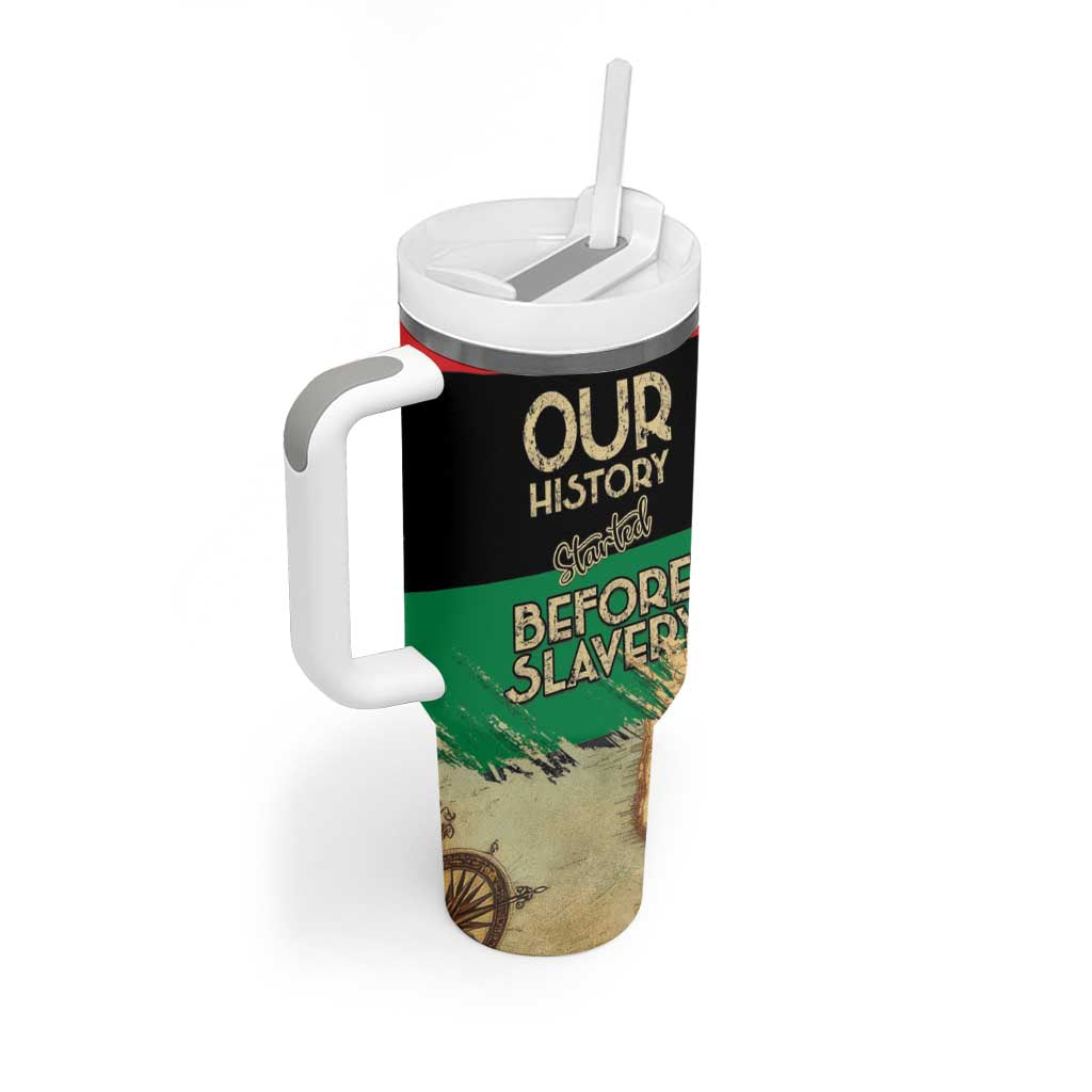 Pan-African Flag Day Tumbler With Handle African Map - Vintage Style LT15