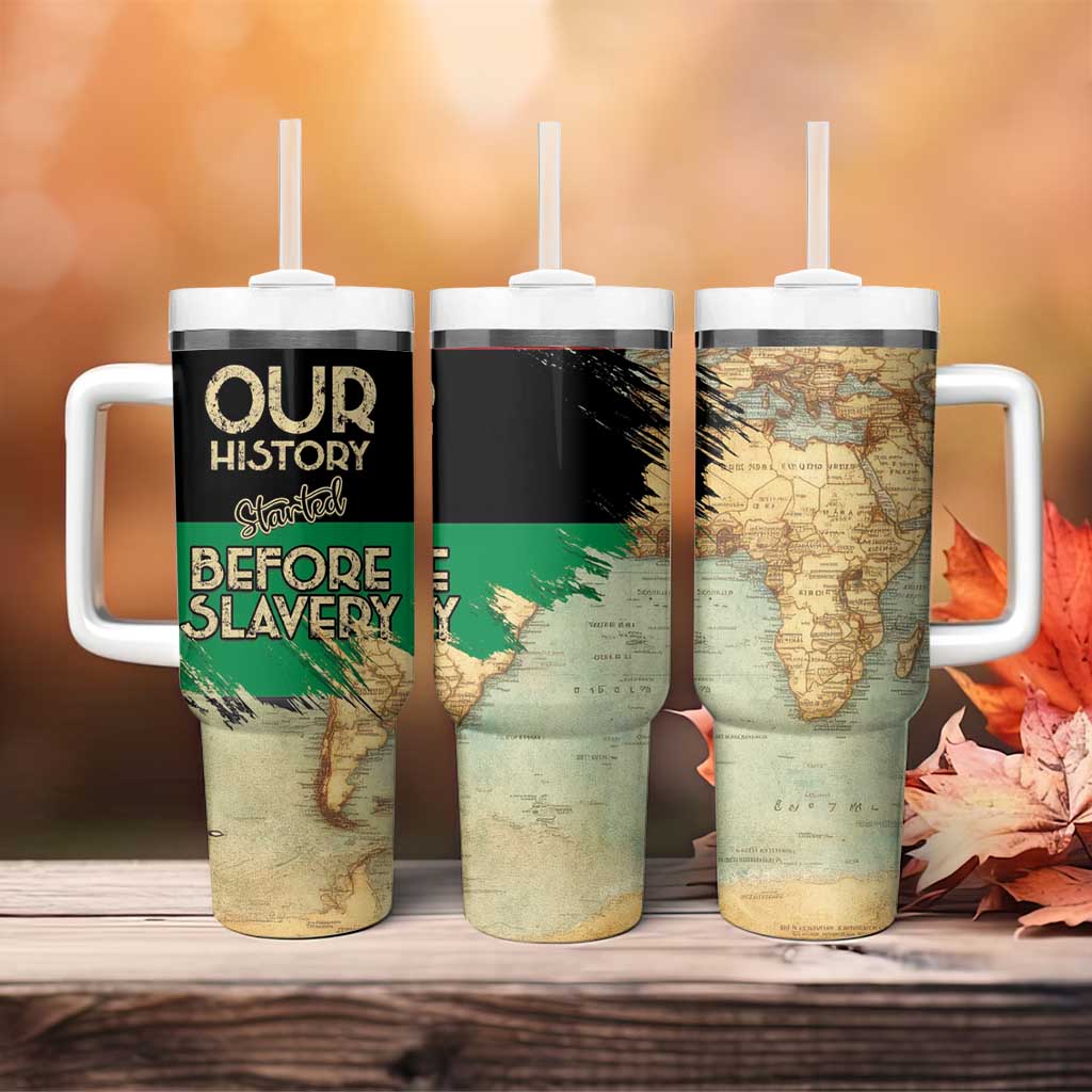 Pan-African Flag Day Tumbler With Handle African Map - Vintage Style LT15